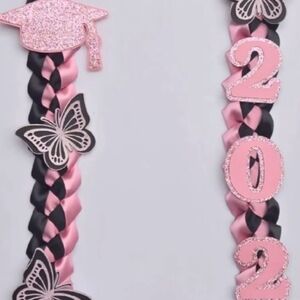 Pink and Black Graduation Lei